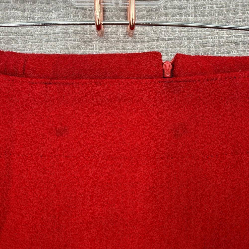 Vintage Talbots Midi Skirt Women Sz 14 XL Red Wool Pleated Minimalist Classic - Picture 7 of 8